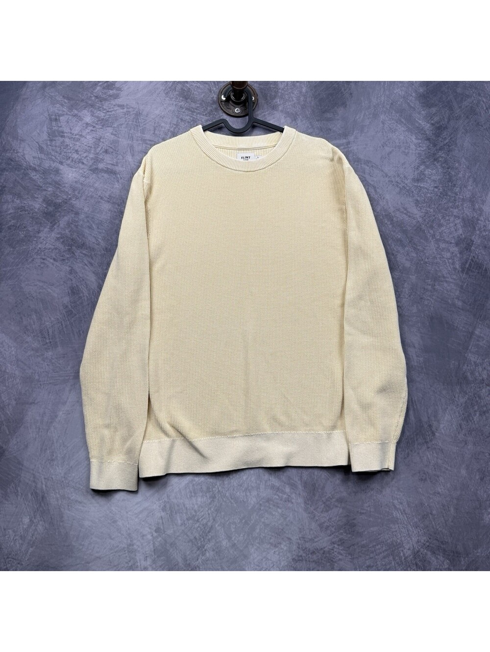 Flint and Tinder Sweater Men L Yellow Crew Neck Knit Pullover